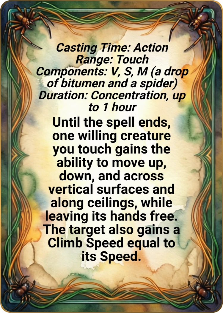 Spider Climb back