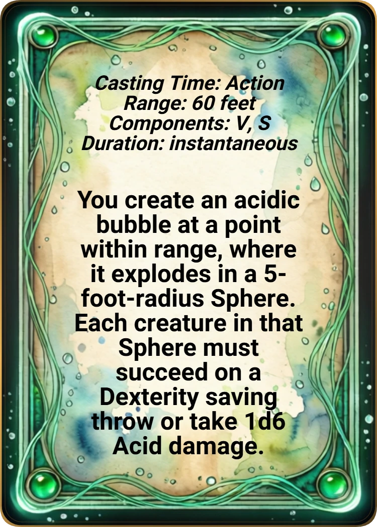 Acid Splash back