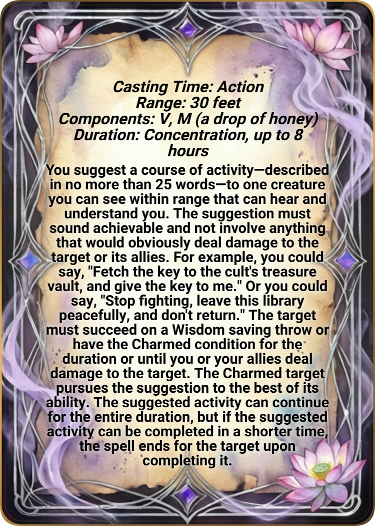 Suggestion back