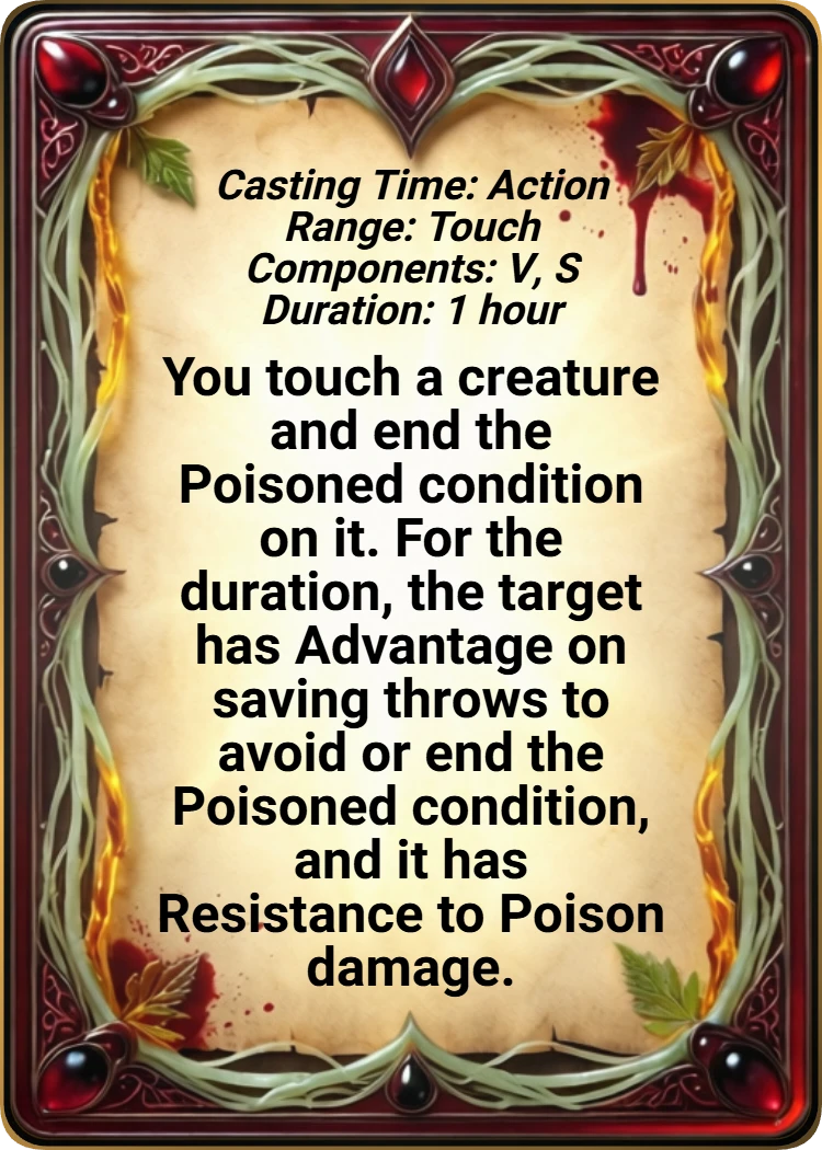Protection from Poison back