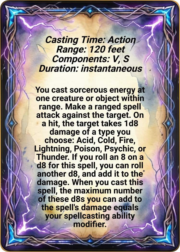 Sorcerous Burst back