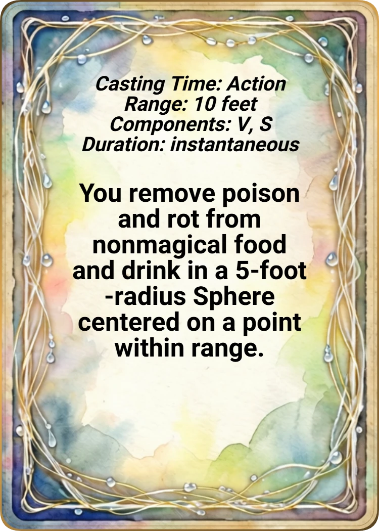 Purify Food and Drink back