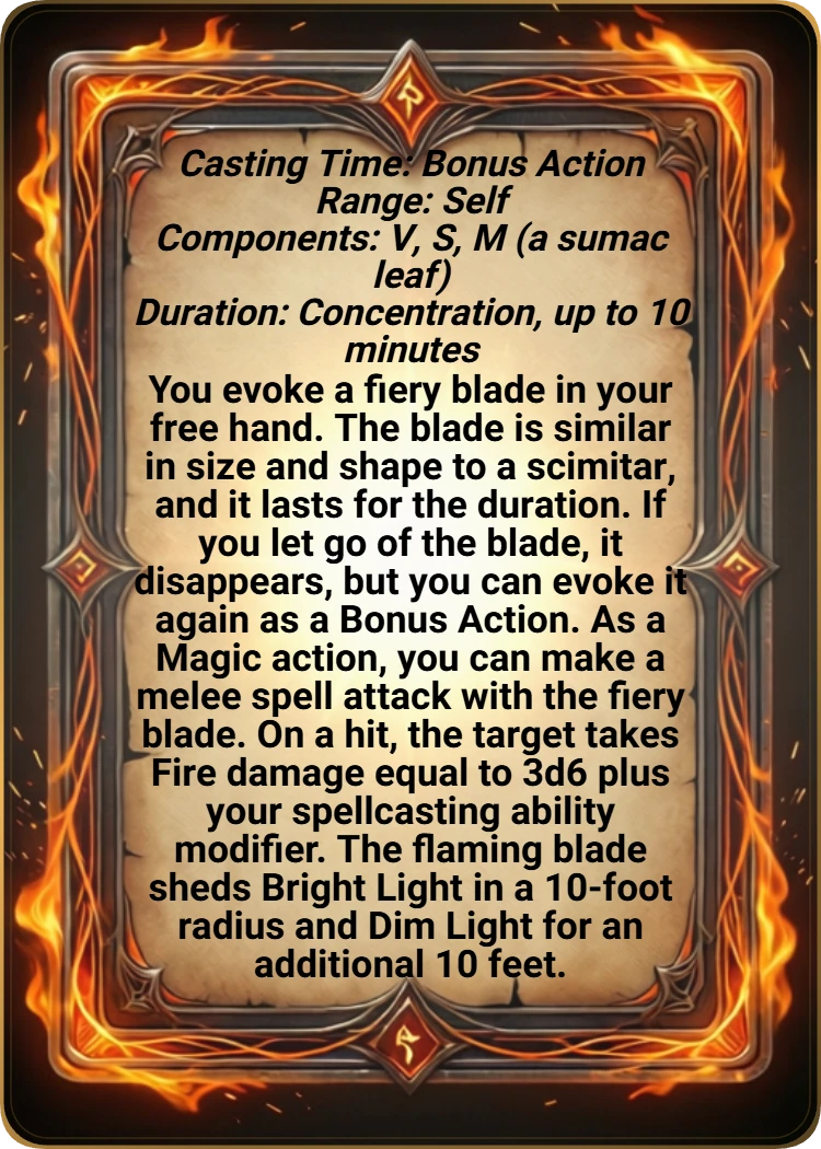 Flame Blade back