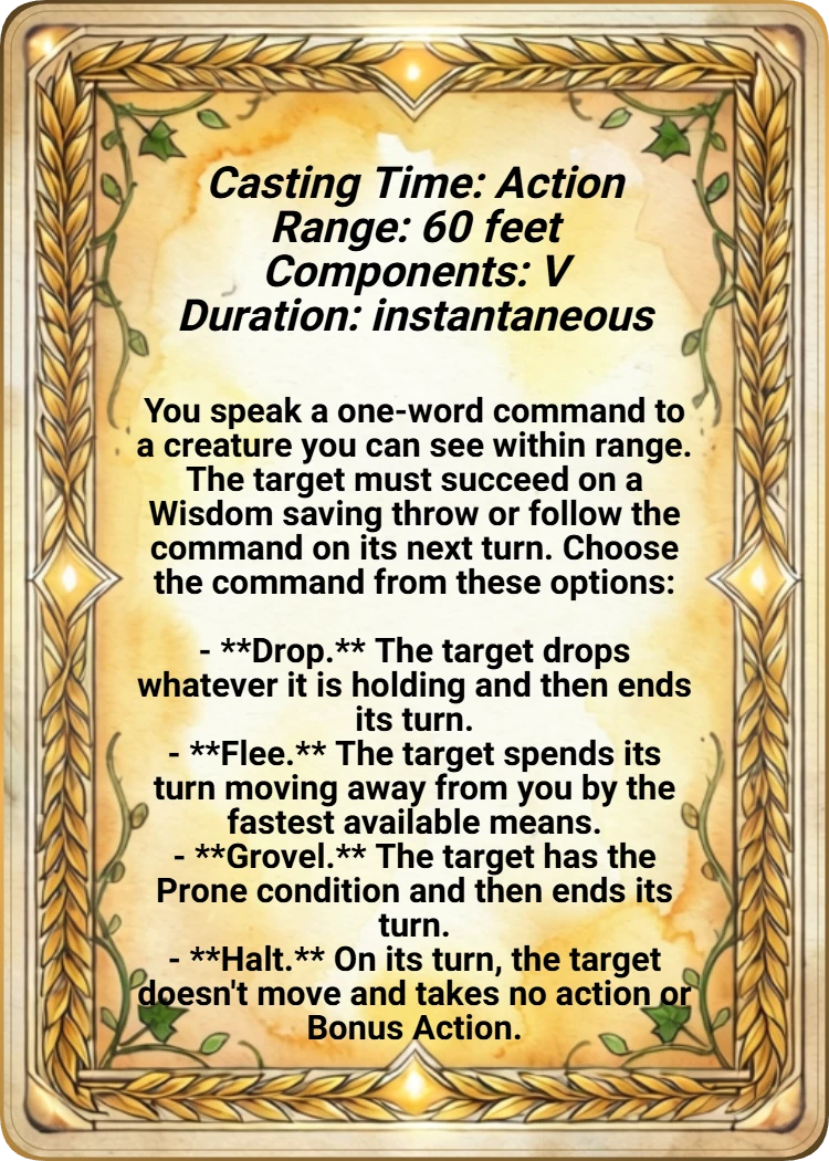 Command back