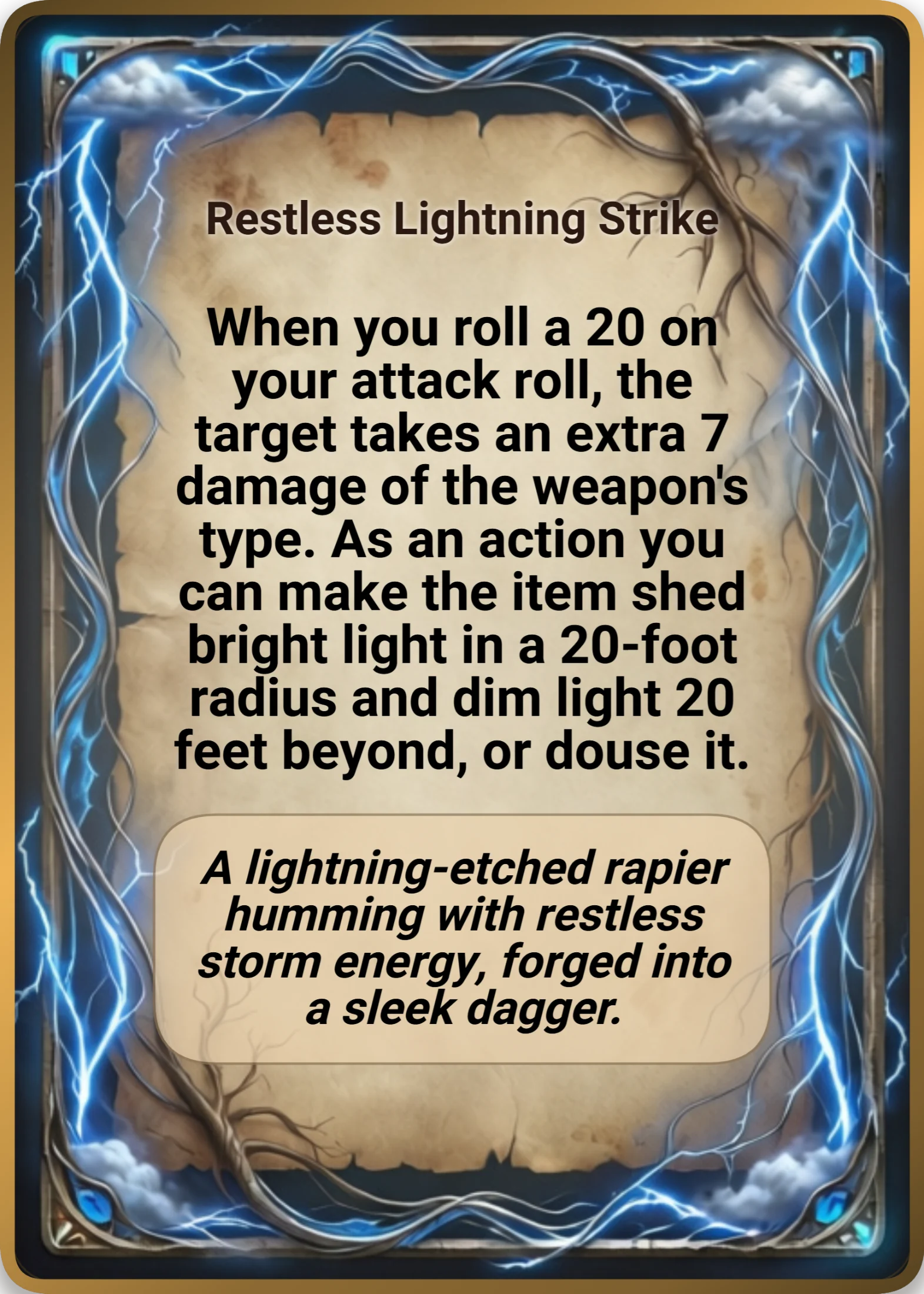 Storm Spark Dagger back