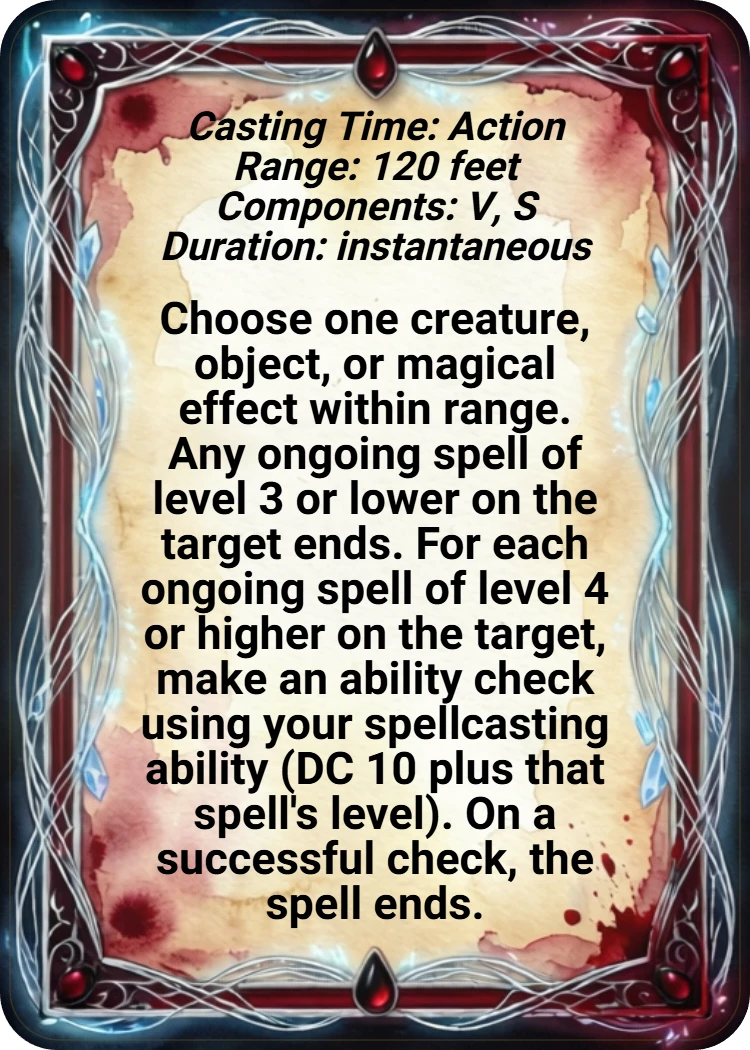 Dispel Magic back