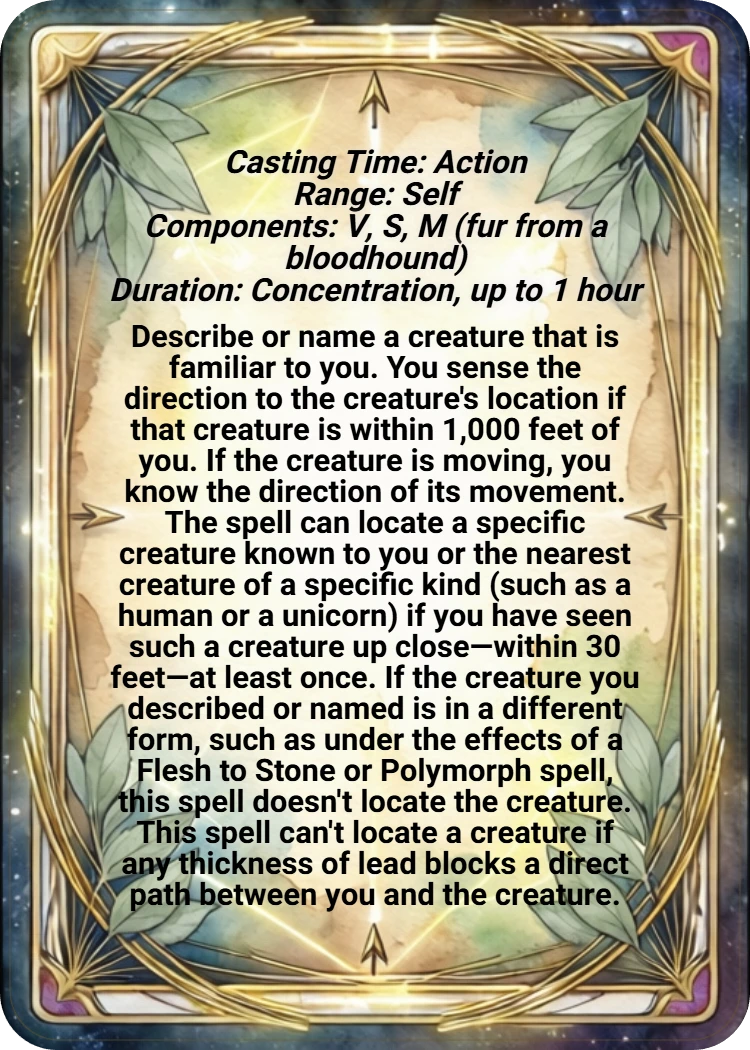 Locate Creature back