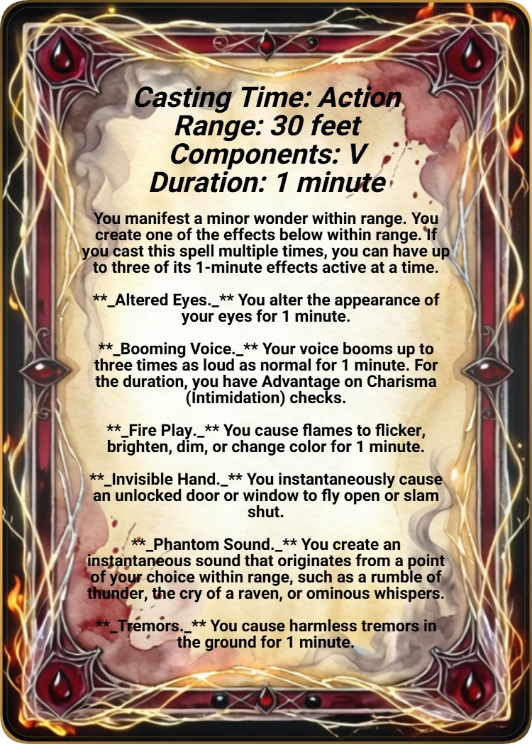 Thaumaturgy back