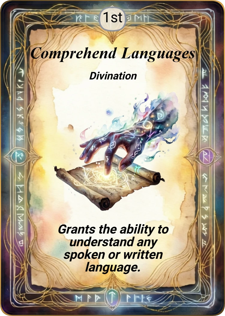 Comprehend Languages front