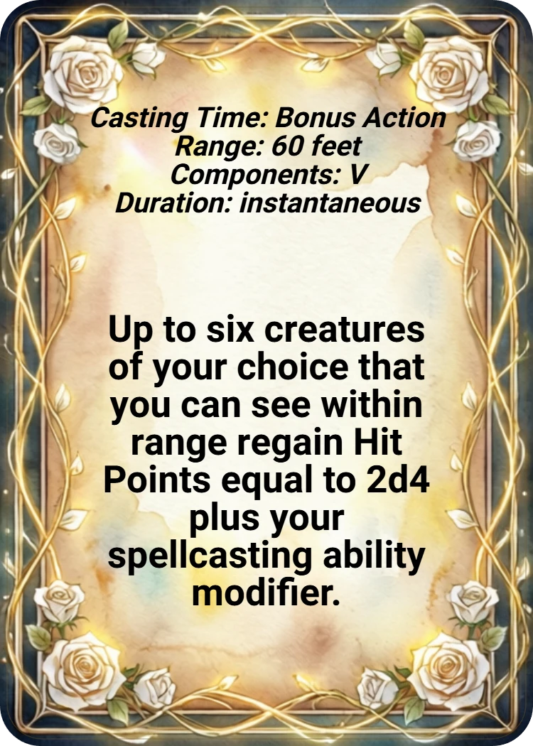Mass Healing Word back