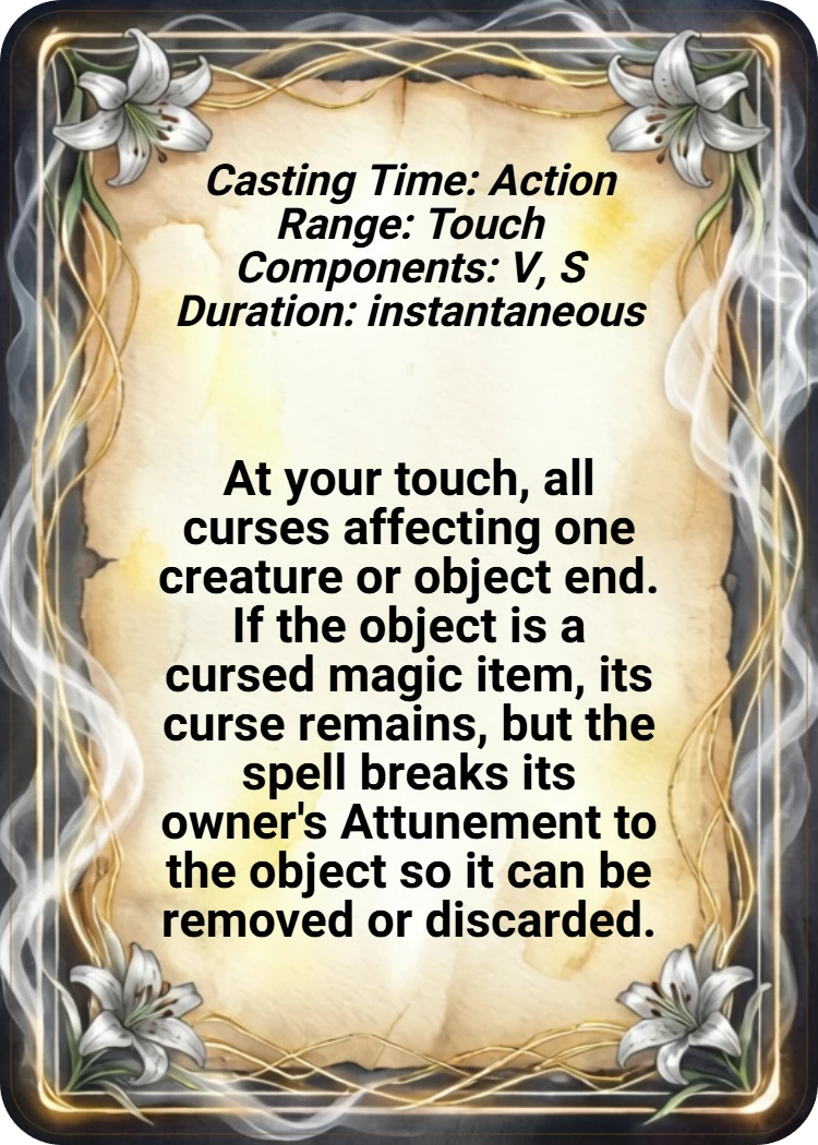 Remove Curse back