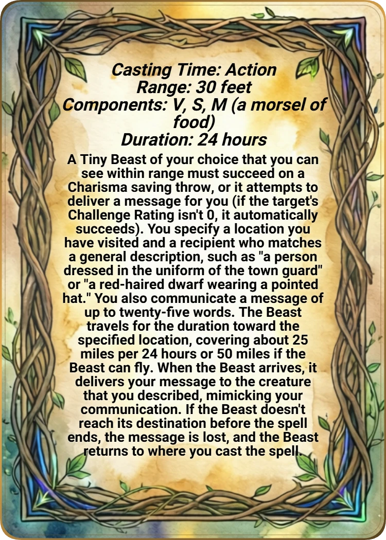 Animal Messenger back