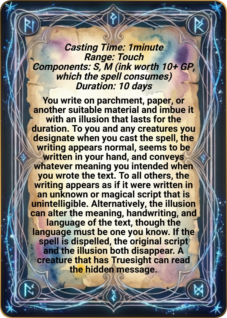 Illusory Script back