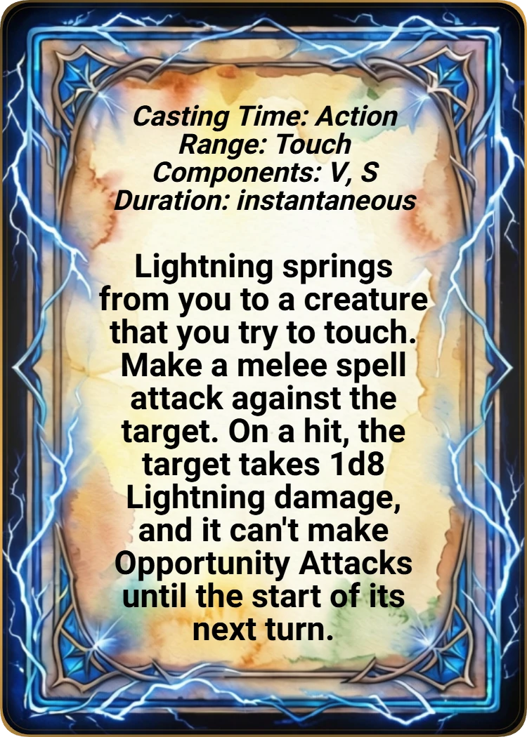 Shocking Grasp back