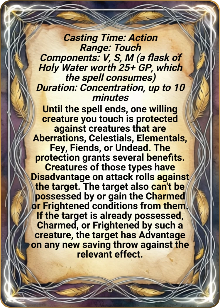 Protection from Evil and Good back